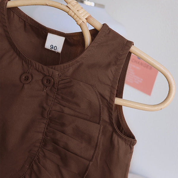 Baby Girl Sleeveless Babydoll Shirt Wide Leg Pants Two Piece Set