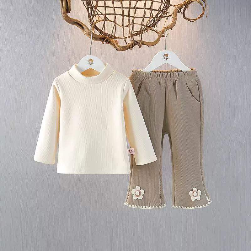 Sweet Girls' Three-piece Turtleneck Vest Suit
