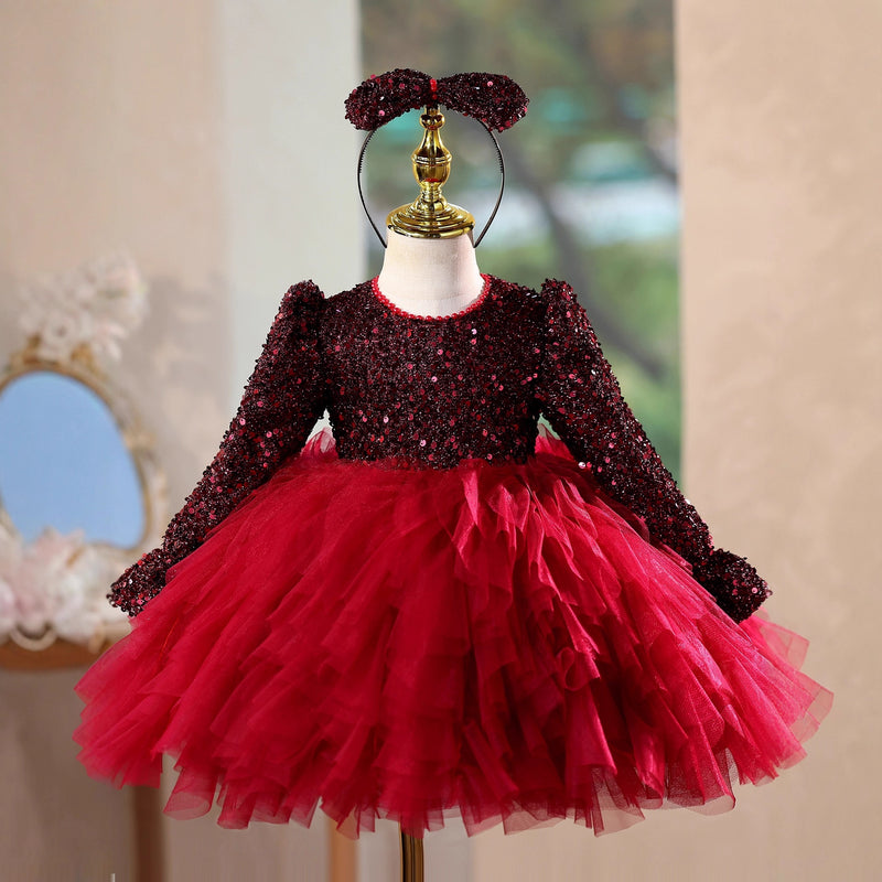 Girl Sequin Dress Girl Christmas Dress Children's Birthday Princess Dress