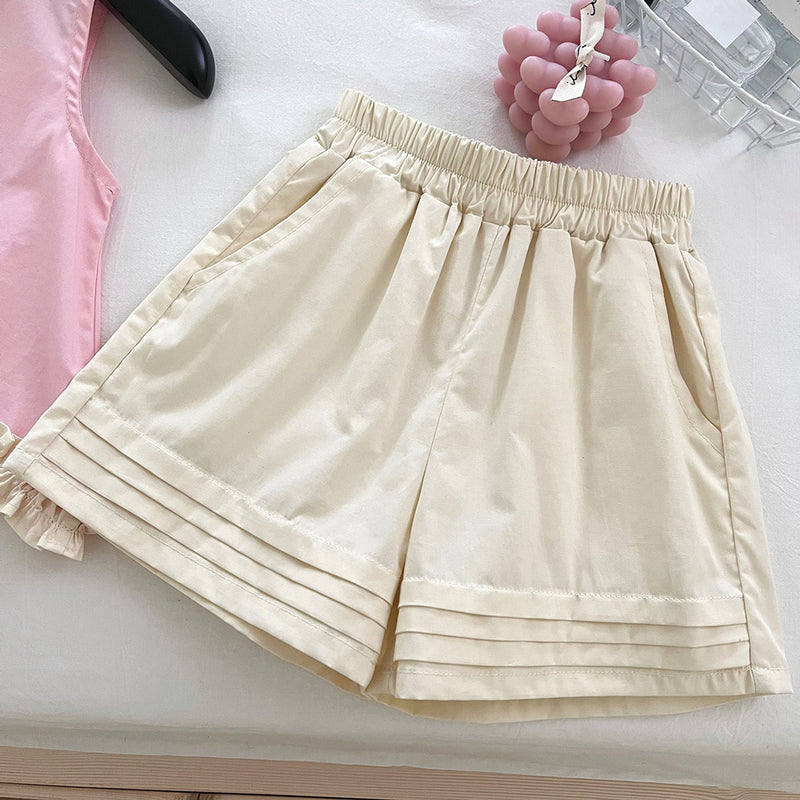 Girls Summer 3D Flower Vest Shorts Two-Piece Set