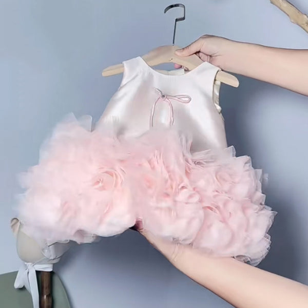 Baby Girl Birthday Pink Dress Flower Girl Wedding Princess Dress