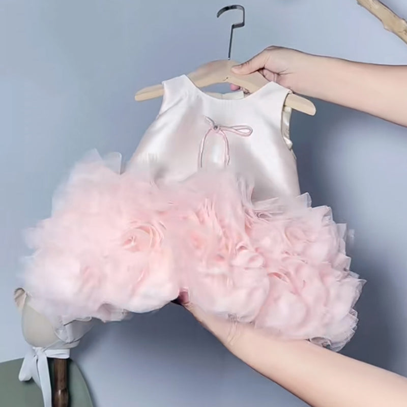 Baby Girl Birthday Pink Dress Flower Girl Wedding Princess Dress