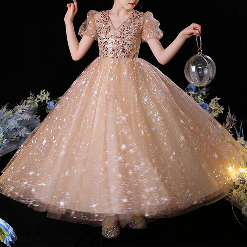 Elegant Baby Champagne Sequin Girl Formal Dresses Toddler Prom Dress marryshe Elegant Baby Champagne Sequin Girl Formal Dresses Toddler Prom Dress marryshe