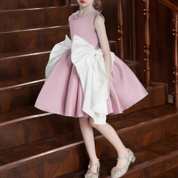 Girls Birthday Princess Dress Children Satin Party Dress
