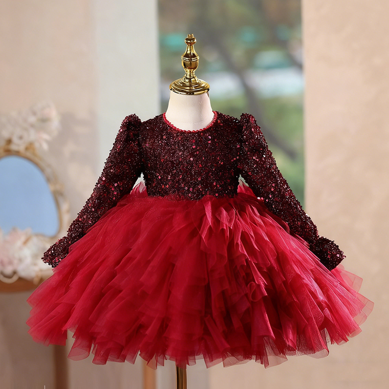 Girl Sequin Dress Girl Christmas Dress Children's Birthday Princess Dress