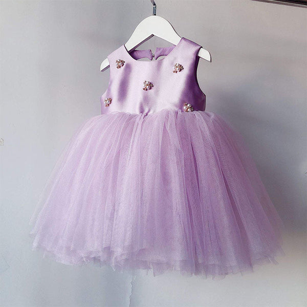 Girl Formal Dresses Baby Girl Easter Dress Princess Party Dress Toddler Summer Purple Mesh Puffy Party Dress