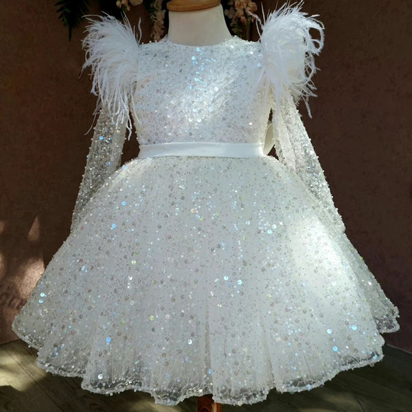 Cute Baby Girl Sequin Christmas Dress Toddler Birthday Pageant Princess Dress