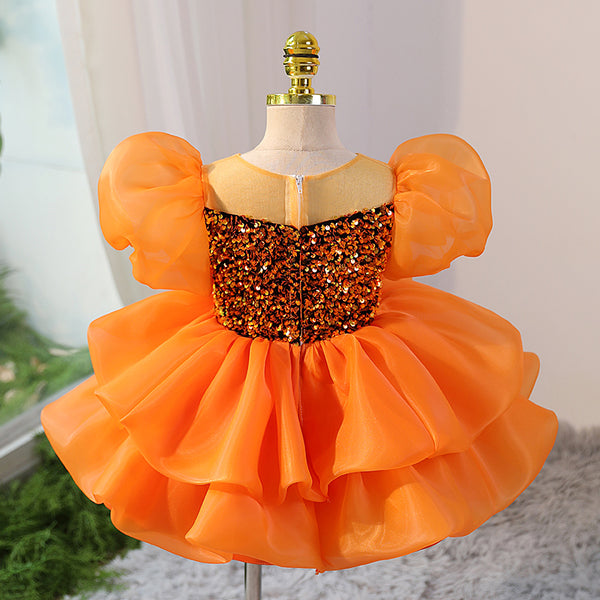 Cute Toddler Communion Dress Fluffy Girls Princess Birthday Dress