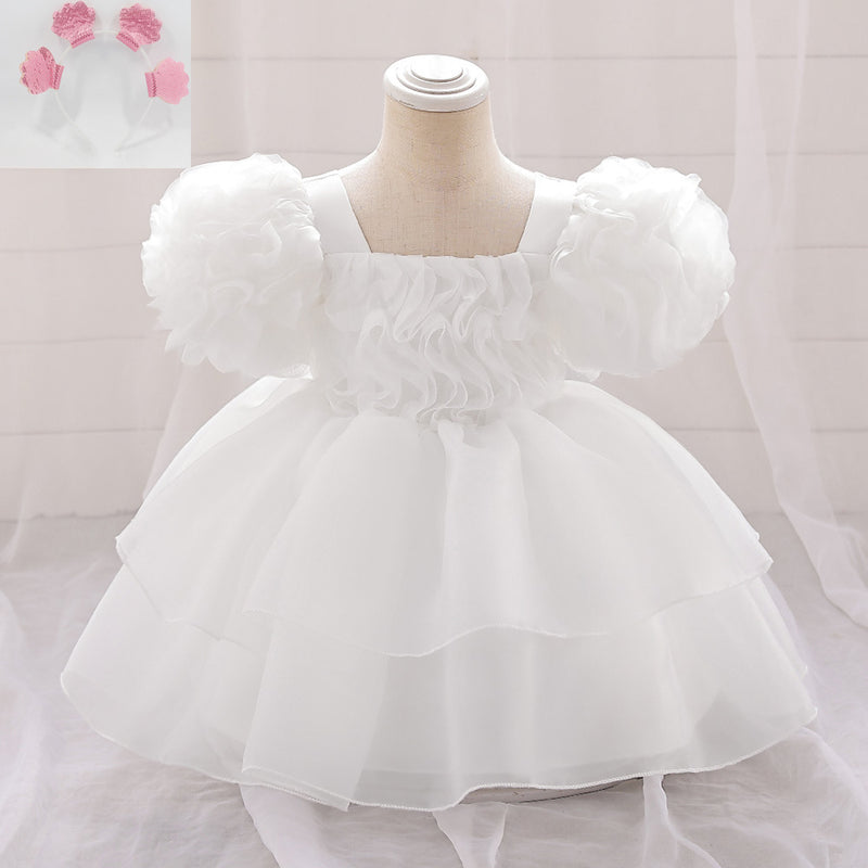 Girls Cute Communion Dress Girls Birthday Puffy Princess Dress