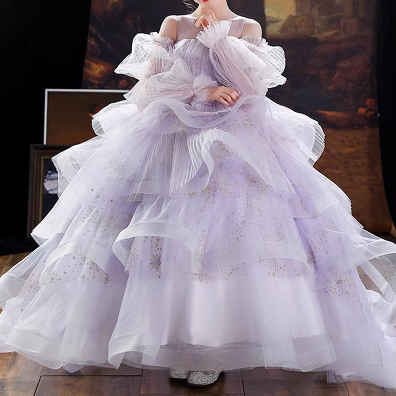 Luxurious Girls Puffy Ball Gown Toddler Birthday Party Princess Dress, 3-4 Years (110cm) Luxurious Girls Puffy Ball Gown Toddler Birthday Party Princess Dress, 3-4 Years (110cm)