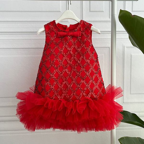 Cute Girl Christmas Dress Baby Girl Beauty Pageant Dress Toddler Birthday Party Princess Dress