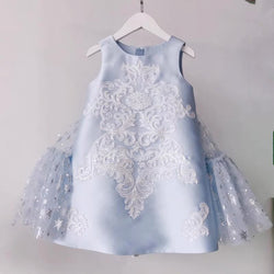 Toddler Blue Pageant Dress  First Birthday Party Princess Dress