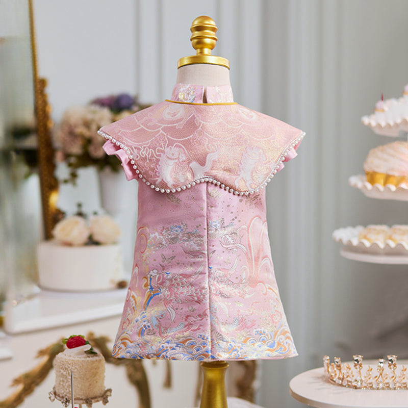 Baby Pink Birthday Princess Dress Girls Communion Dress