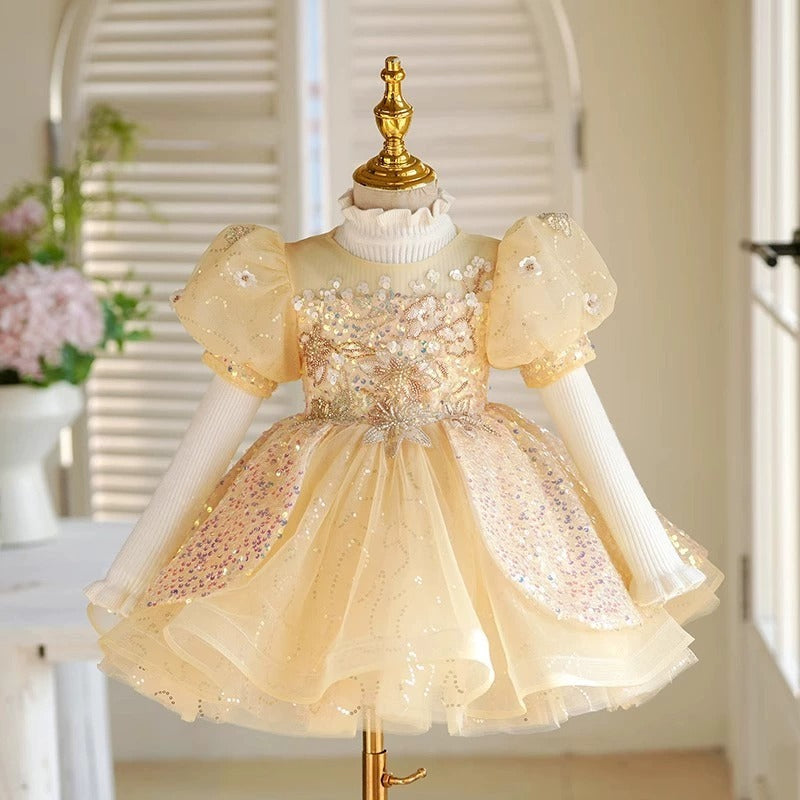cute baby dresses lady Pink Party Wear Dresses For Toddler Girl Elegant Flower Party Baby Girls Dress Toddler Bow 1st