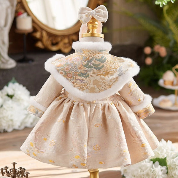 Baby Girl's Birthday Dress Pink Princess Dress Children's New Year Dress