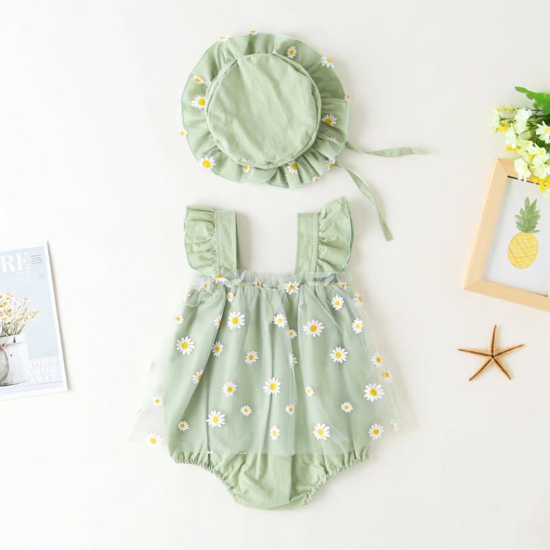 Summer Thin Baby Birthday Mesh Bodysuit