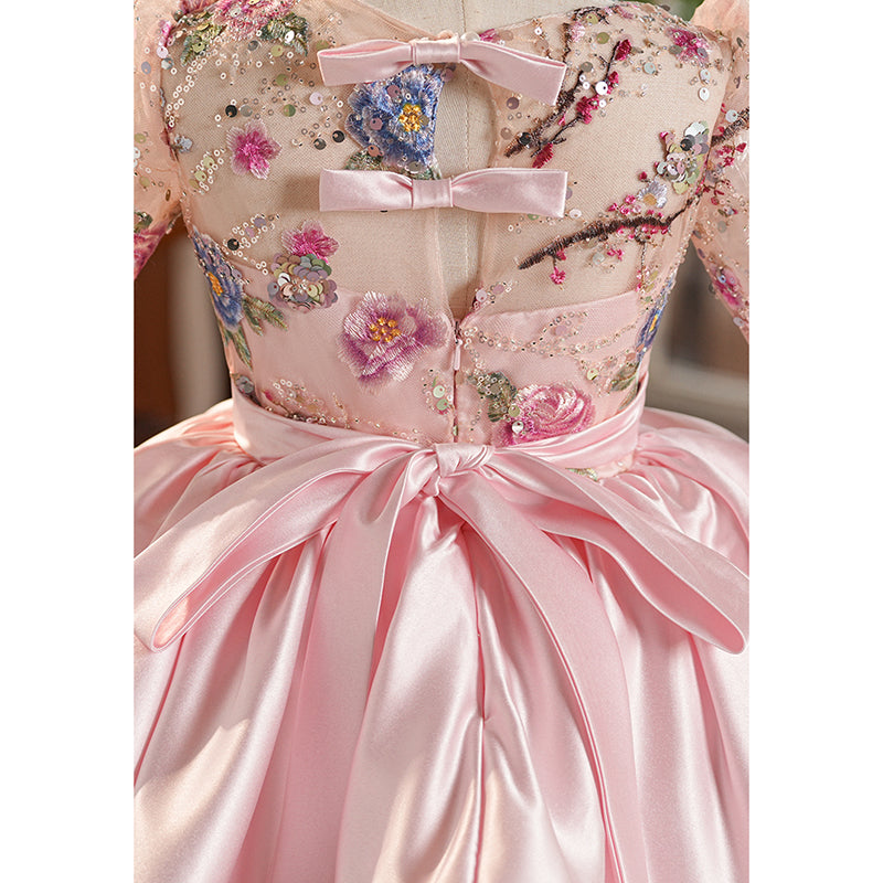 Cute Girls Communion Dress Pink Girls Birthday Princess Dress Children's Party Dress
