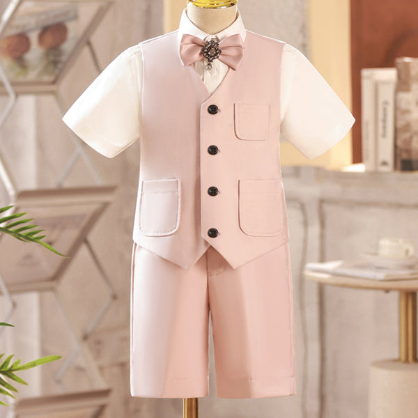 Baby Boys Summer Gentleman Pink Outfits Suits