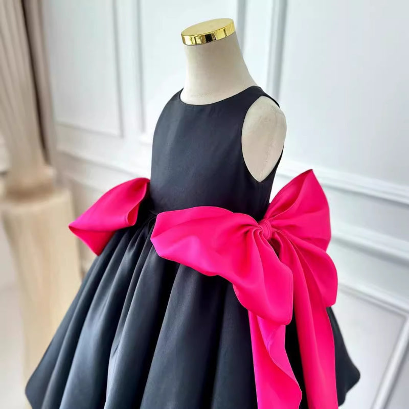Elegant Baby Black Puffy Pageant Dresses Toddler Party Princess Dresses