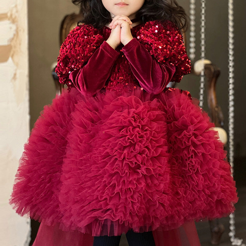 Girl Christmas Dress Beauty Pageant Dress Toddler Sequin Big Bow Party Princess Dress, Red / 7-8 Years (140cm) Girl Christmas Dress Beauty Pageant Dress Toddler Sequin Big Bow Party Princess Dress, Red / 7-8 Years (140cm)
