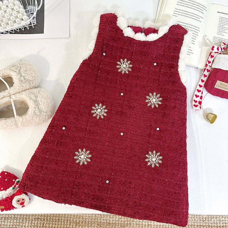 Baby Girl Winter Coat Vest Dress Two-piece Set
