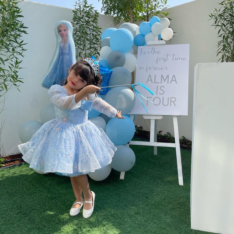 Flower Girl Dress Toddler Summer Long Sleeve Sequin Snowflake Fluffy Birthday Party Dress, Blue / 7-8 Years (140cm) Flower Girl Dress Toddler Summer Long Sleeve Sequin Snowflake Fluffy Birthday Party Dress, Blue / 7-8 Years (140cm)