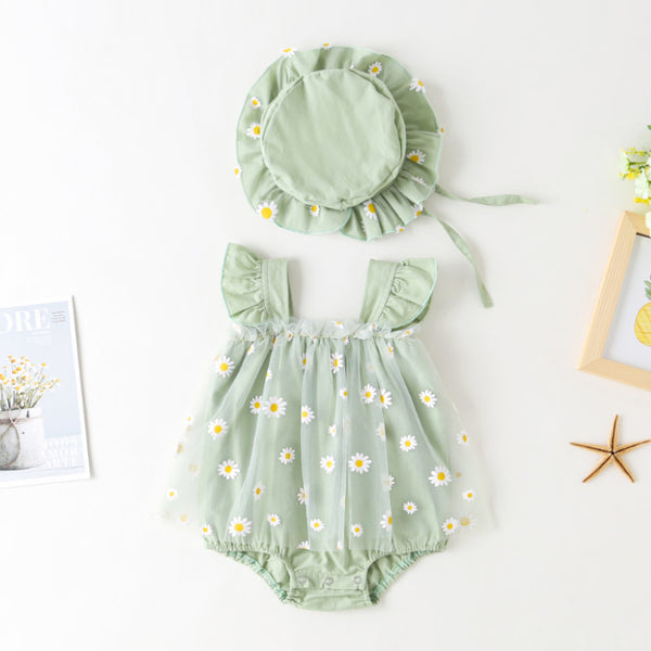 Summer Thin Baby Birthday Mesh Bodysuit