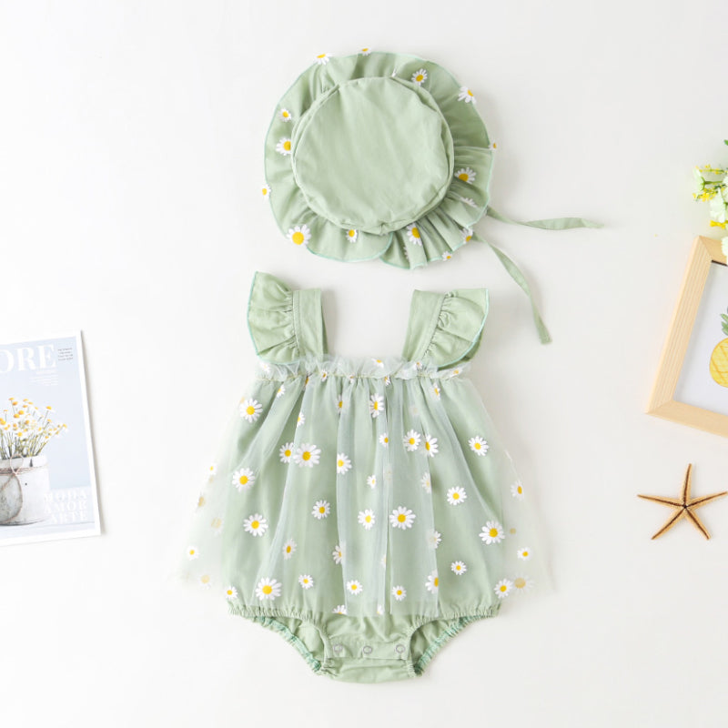Summer Thin Baby Birthday Mesh Bodysuit