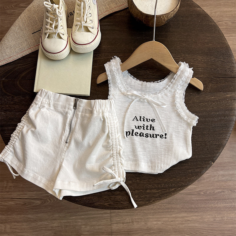 Girls Sleeveless Tops Summer Baby Girls Camisole Two-piece Set