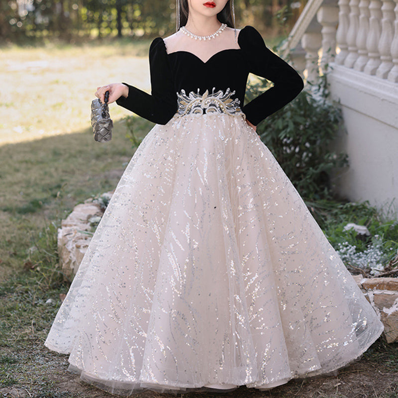 Elegant Baby Girls Ball Gowns Toddler Birthday Costume Dress
