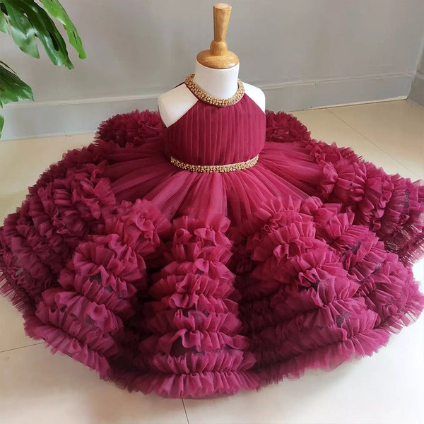 Elegant Baby Cake Princess Dress Toddler Ball Gown