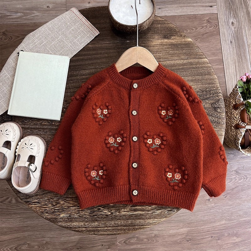 Girls' New Autumn Sweater Bottoming Shirt Pants Three-piece Set