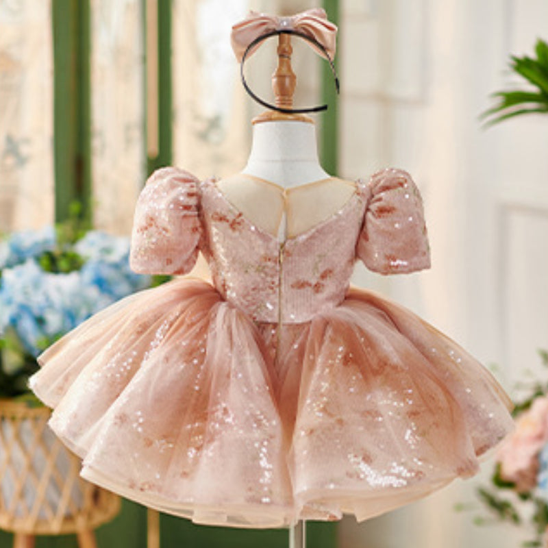 Girls Birthday Princess Dress Children Puff Sleeve Party Dress