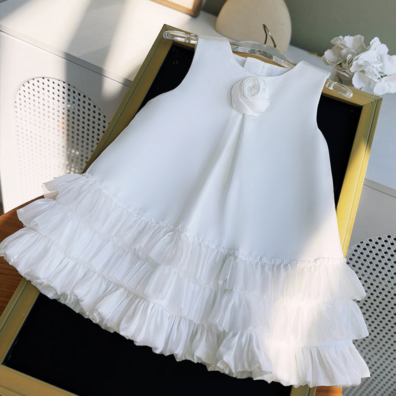 Baby Girl Red Birthday Princess Dress Flower Girl Wedding Dress