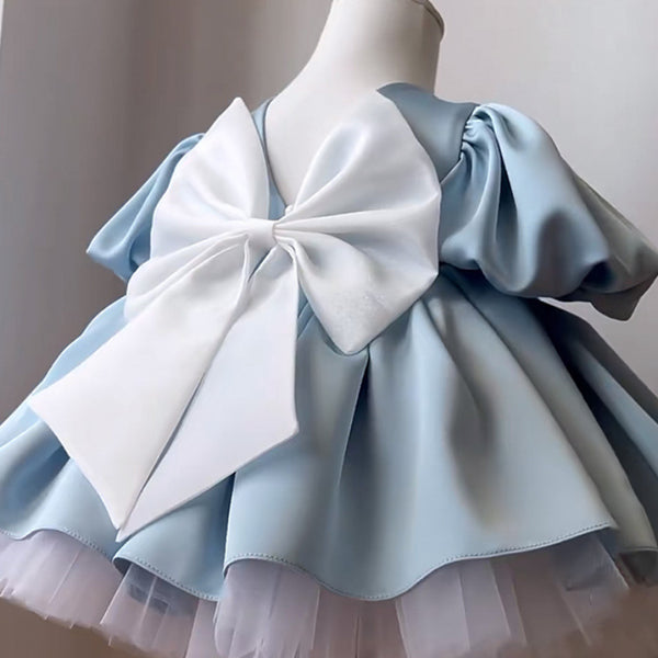 Blue Baby Girl Birthday Dress Children's Fluffy Princess Dress