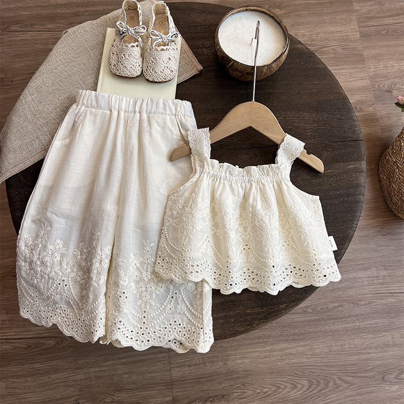 Girls Summer Thin Clothes Baby Girl Tops Pants Two Piece Set