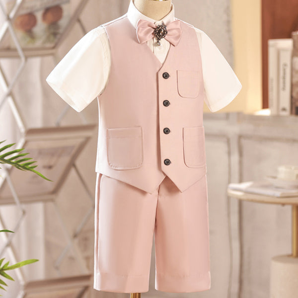 Baby Boys Summer Gentleman Pink Outfits Suits