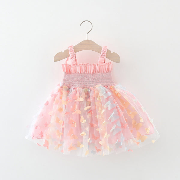 Baby Girl Summer Birthday Bow Sling Dress