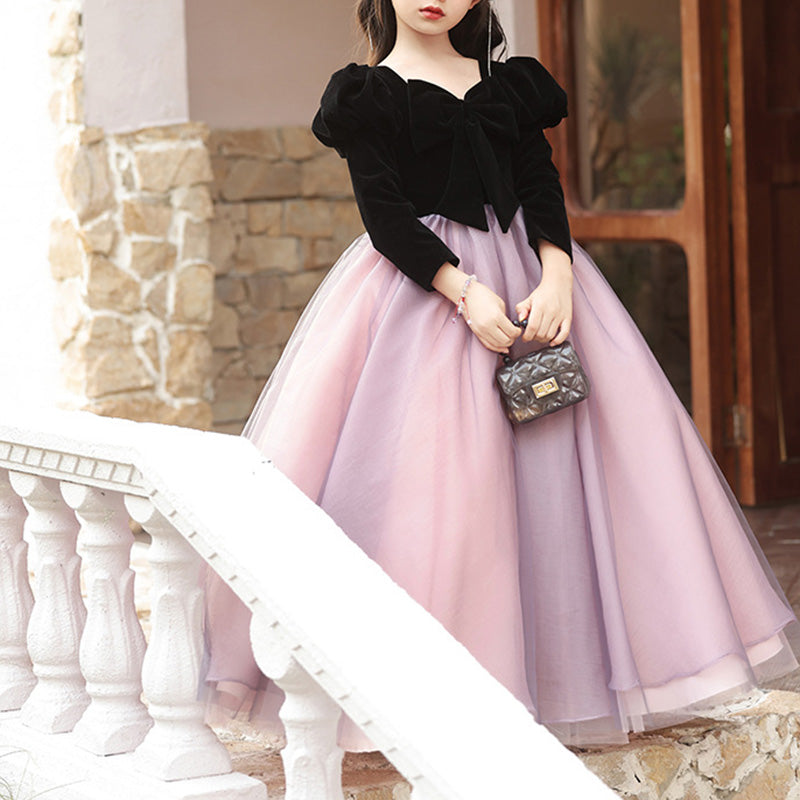 long sleeve princess dress Sweet Baby Girls Puff Long Sleeve Mesh Puff Princess Dress Toddler Birthday Prom Dress