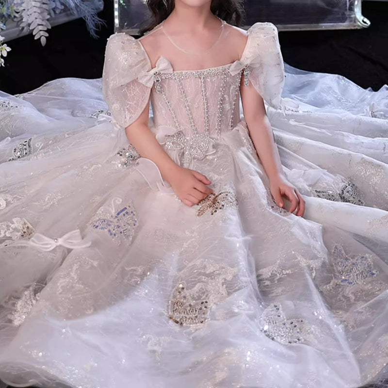 Girls Birthday Princess Dress Flower Girl Wedding Dress