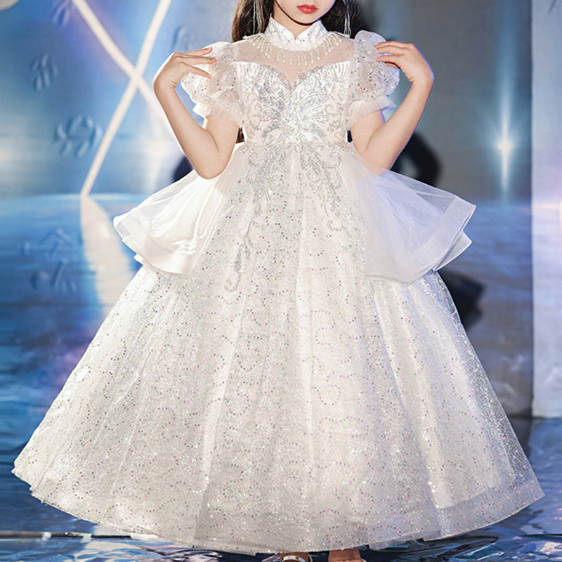 Elegant Baby Sequined Mesh Puff Princess Dress Toddler Baptism Dresses Elegant Baby Sequined Mesh Puff Princess Dress Toddler Baptism Dresses