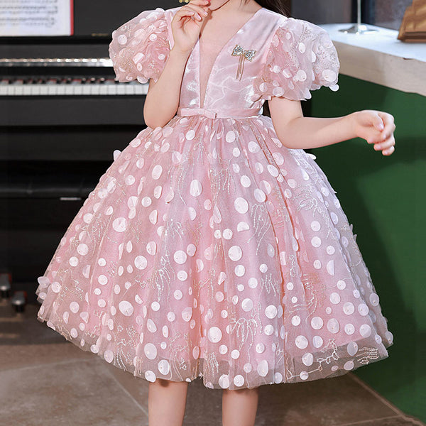 White Princess Bow A-line Party Dress for Baby Girls