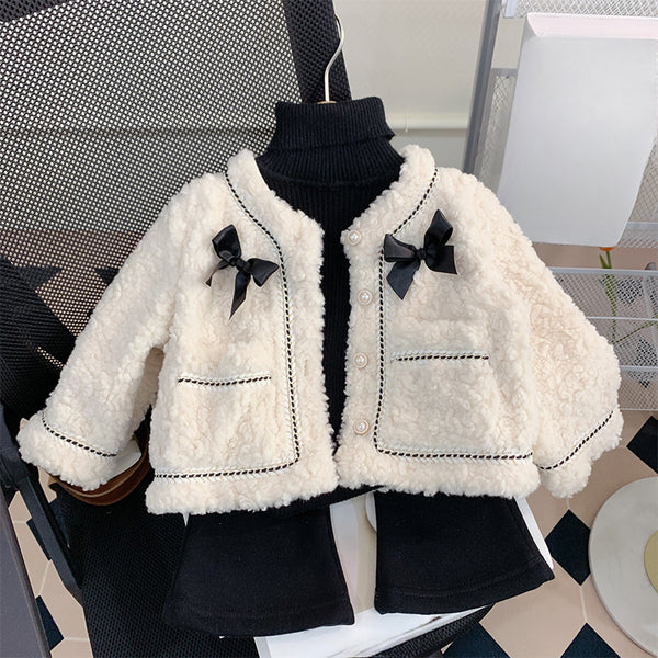 Baby Winter Sweater Baby Thick Warm Wool Sweater Three Piece Set