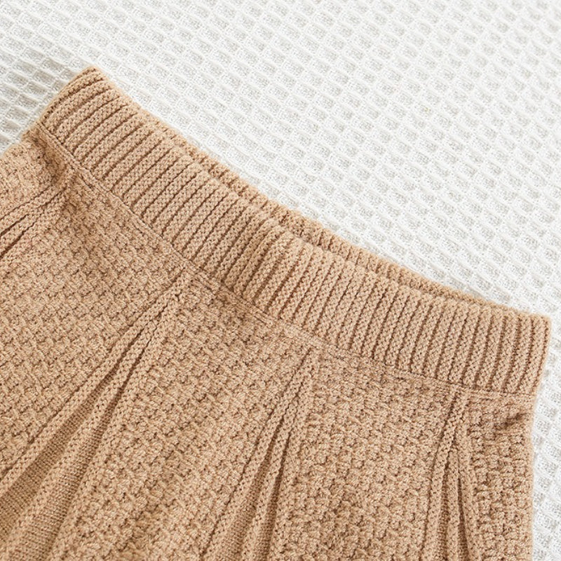 Girls' Fake Two-piece Knitted Cable Pullover Skirt Two-piece Set