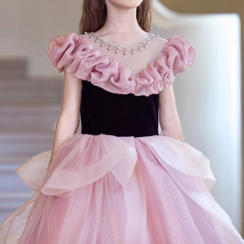 Pink Girls Dress Children's Birthday Princess Dress Girls Prom Dress