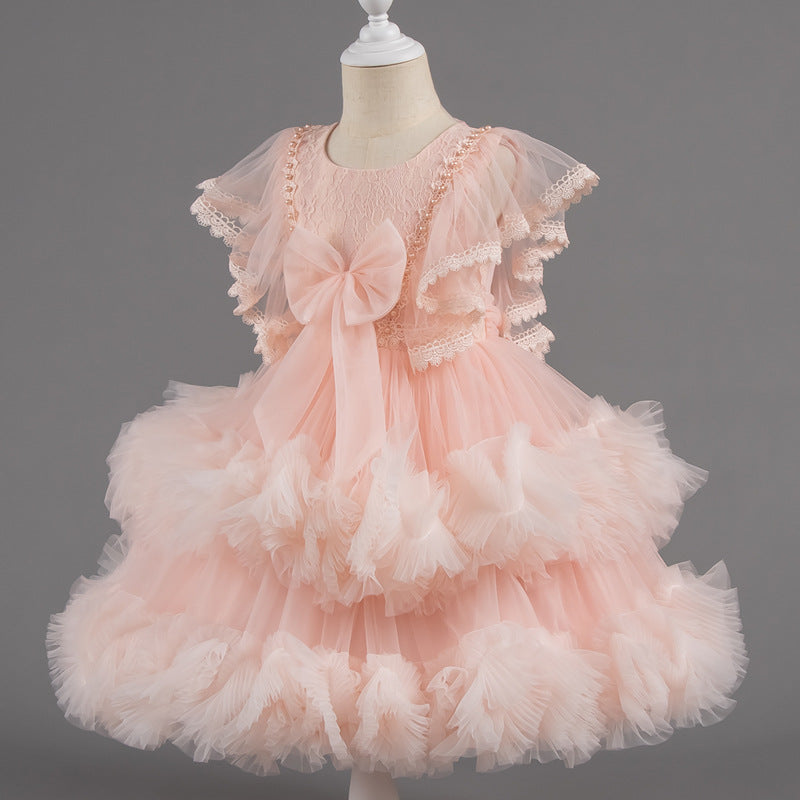 Baby Girl Pageant Princess Dresses Infant Summer Puffy Birthday Party Dresses