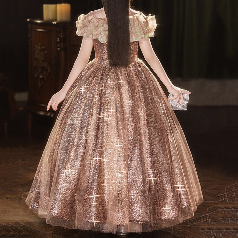 Girls Pageant Dress Children's Birthday Sequin Princess Dress Girls Prom Dress