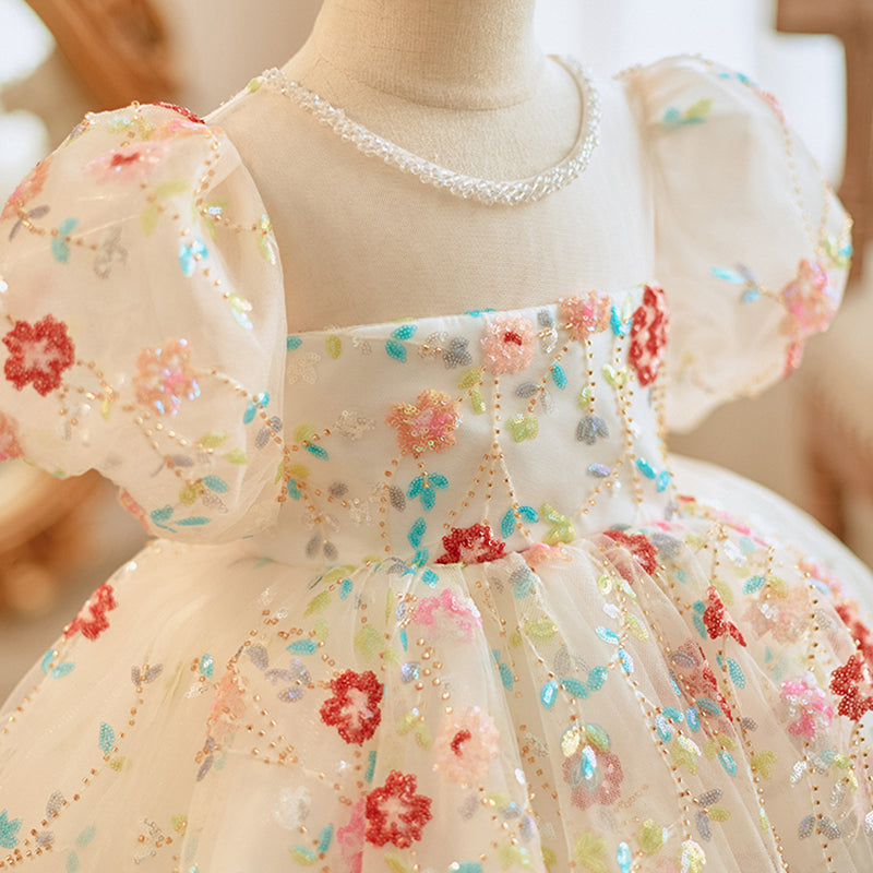 Lovely Baby Girl Embroidery Pageant Dress Toddler First Birthday