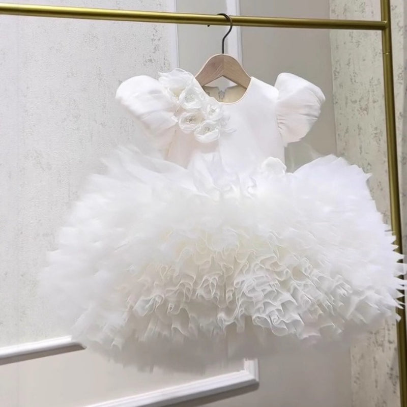 Baby Birthday White Dress Girl Communion Princess Dress