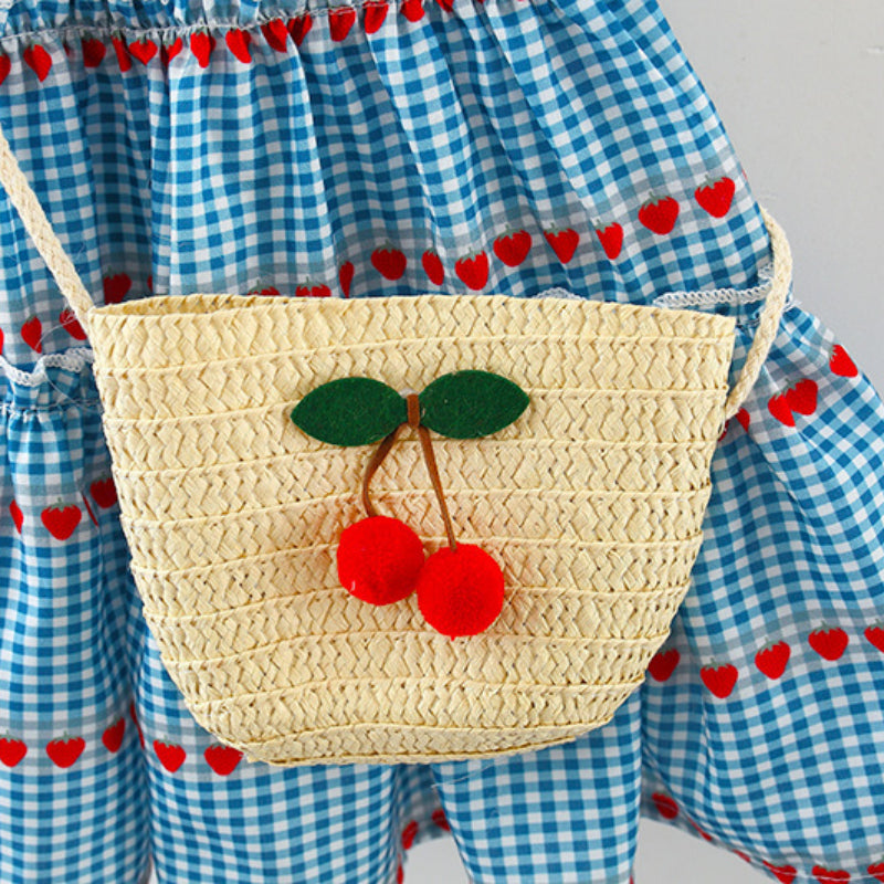 Summer Girls Cherry Plaid Sleeveless Dress